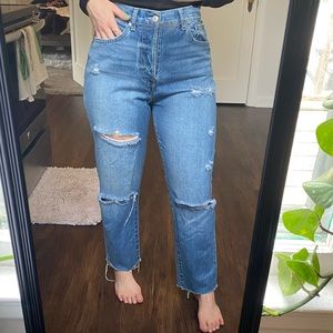 Forever 21 straight leg, ripped jeans
